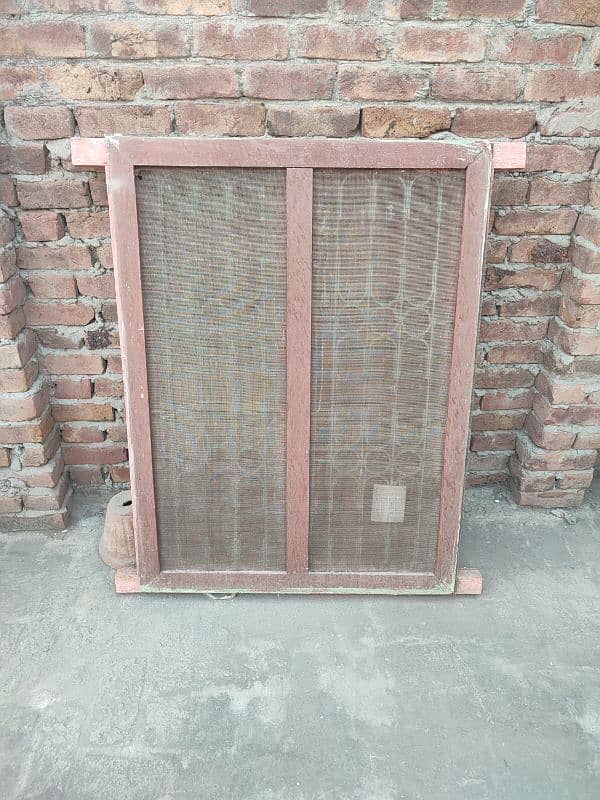 Wood Window with Iron Grill 3 x 4 ft 2