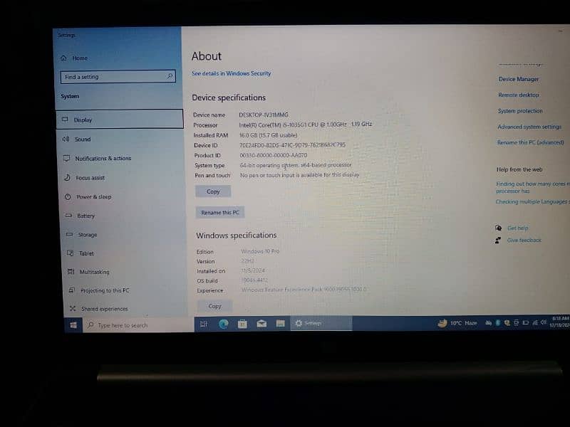 HP laptop Core i5 10 Gen 1