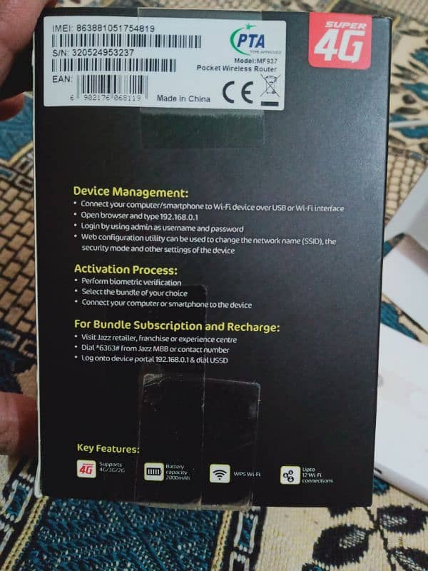 Activated Jazz Super 4G WiFi Device (without sim) 7