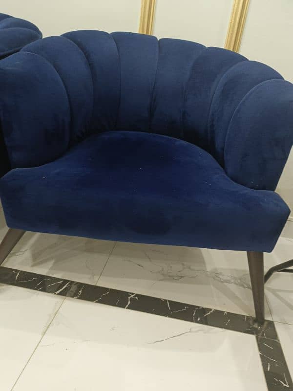 Blue Velvety Comfy Chairs 2