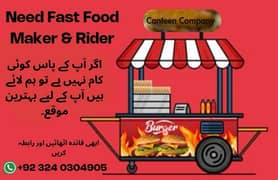 Burger Maker & Rider Required | immediate hiring