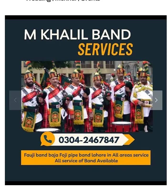 Band Baja fuji Pipe band , Barat , Shadi , Wedding , Mehndi , Events 0