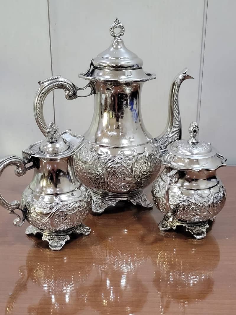 ANTIQUE WORLD PRESENTS GERMAN SILVER TEA SET INORIGIONLWORH SEEING 16