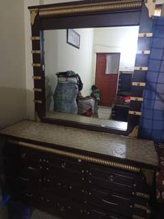 Pure Black Wooden dressing table and iron table for sale