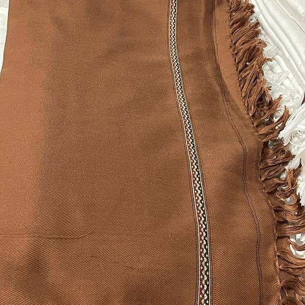 Luxurious Brown Whool Embroidered Shawl 0