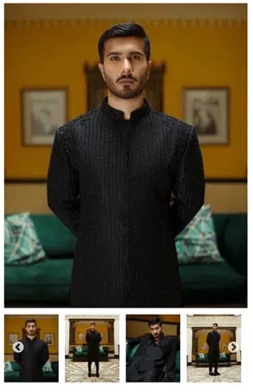 BLACK KARANDI SHERWANI 0