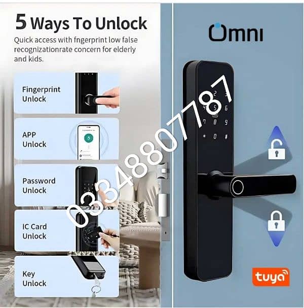 smart fingerprint password mobile application access control lock tuya 0