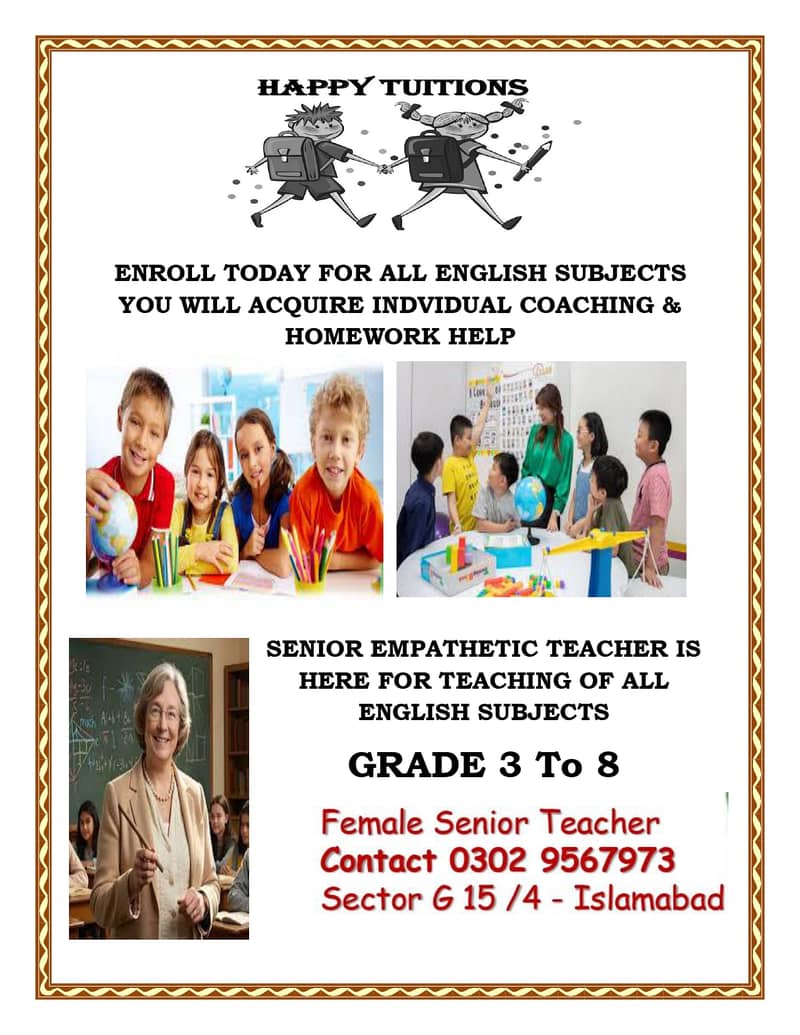 TUITION - COACHING - TRAINING  - EXPERIENCED TEACHER AVAILABLE 7