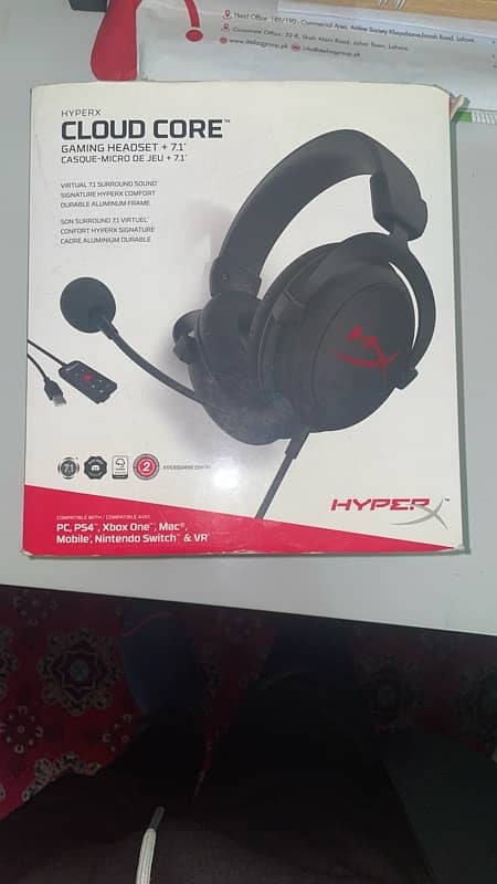 hyperx cloudcore gaming headset +7.1 0