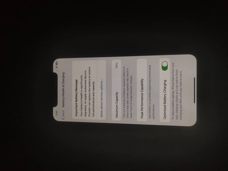 IPhone X 64gb  bypass battery 78 service par he 3