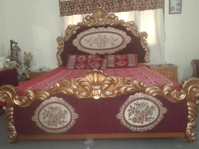 original chinioti bed with dressing tables for sale 2