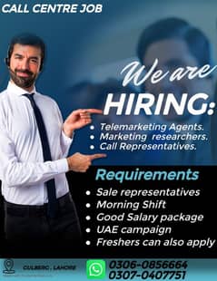 CSR Required |Jobs (Customer Sale Representatives)CallCentre Jobs