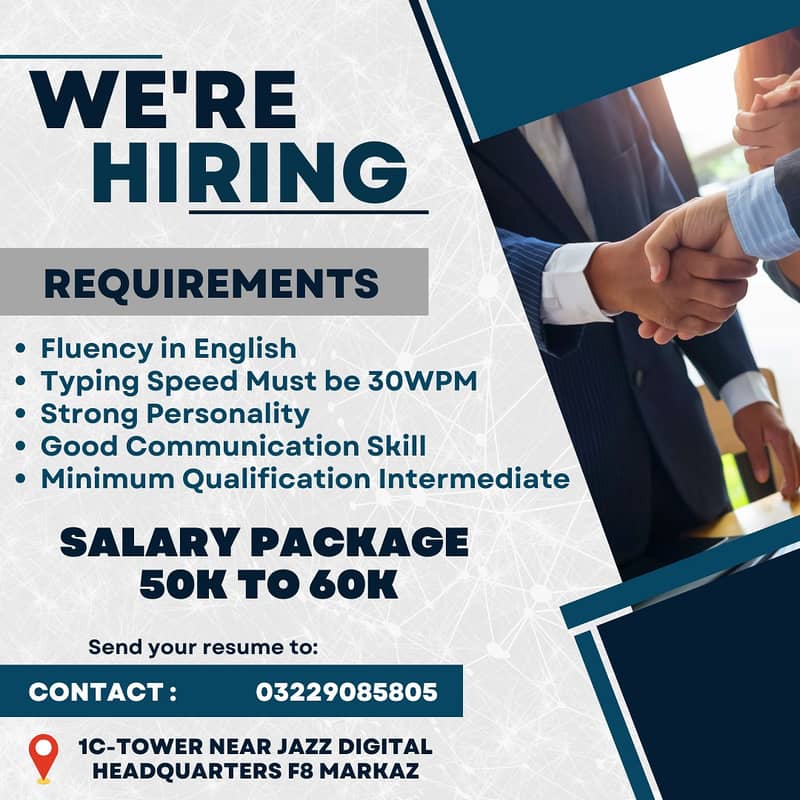 *We are hiring Male-female staff* 0