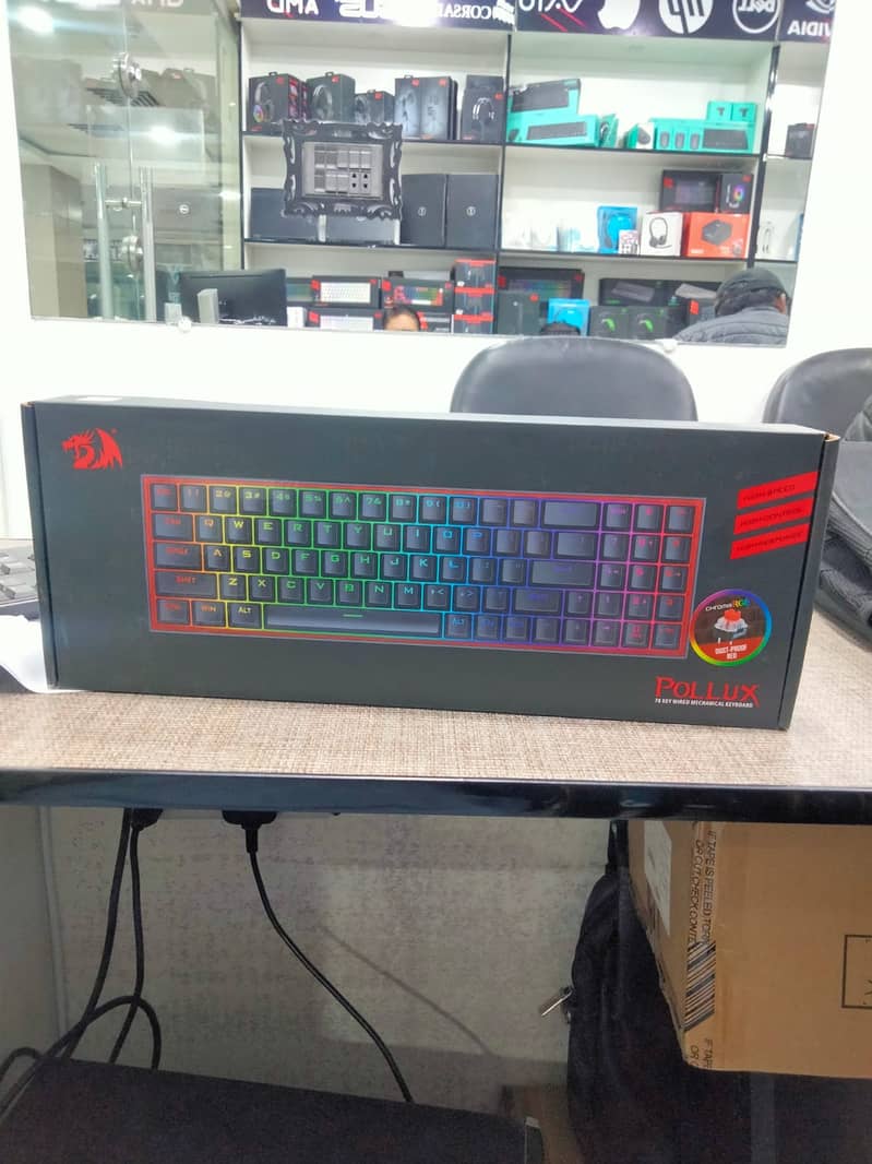 Redragon POLLUX 78 KEY WIRED MECHNAICAL KEYBOARD(DUST PROOF RED) 0