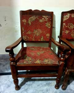 Genuine wood Chairs. 6 chairs total at 12000