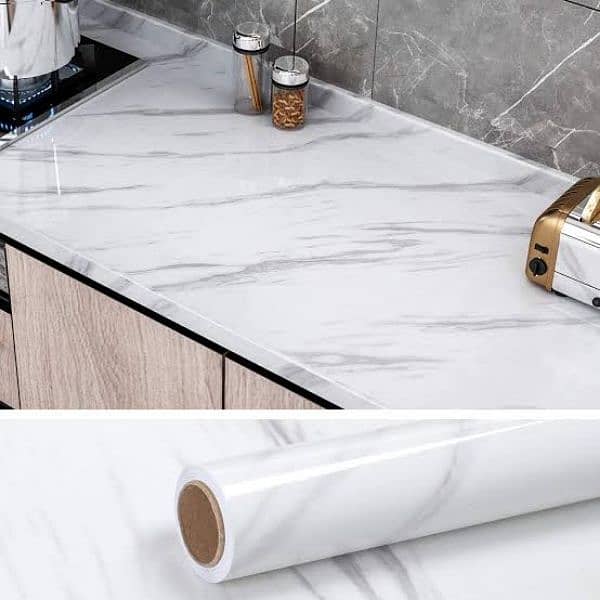 Marble sheet sticker  Black & white White & gray Size 60x200cm 0