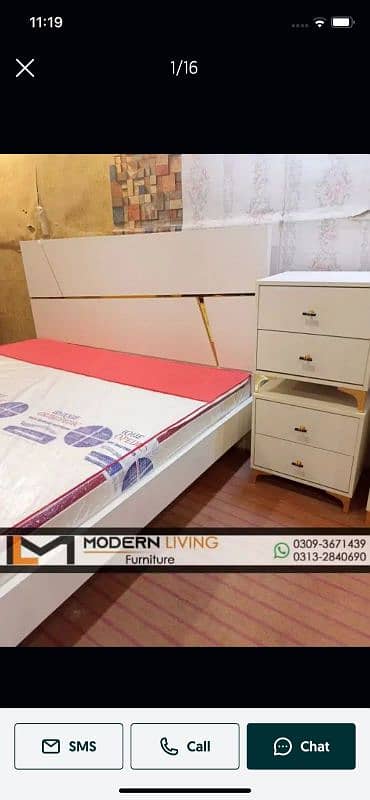 King size bed with 2 side tables best quality in your choice colours 0