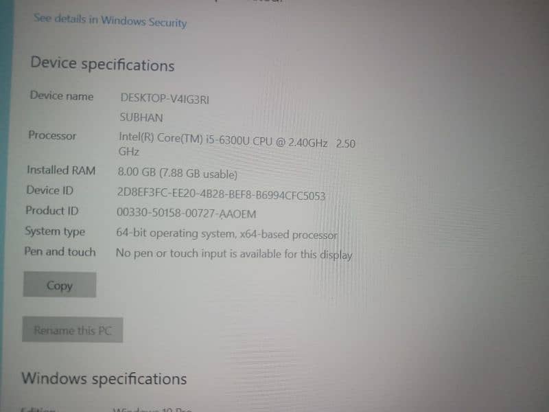 Dell Latitude - core i5 (6th Gen) - 8GB RAM, 256GB SSD 0