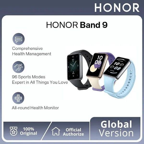 HONOR Band 9,1.57" Fitness Tracker,Heart Rate, 5ATM Waterproof, 1