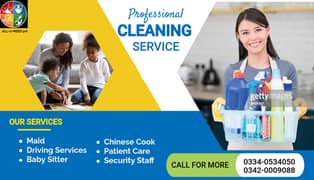 House cleaning services, maids, cooks, babysitter service In islamabad