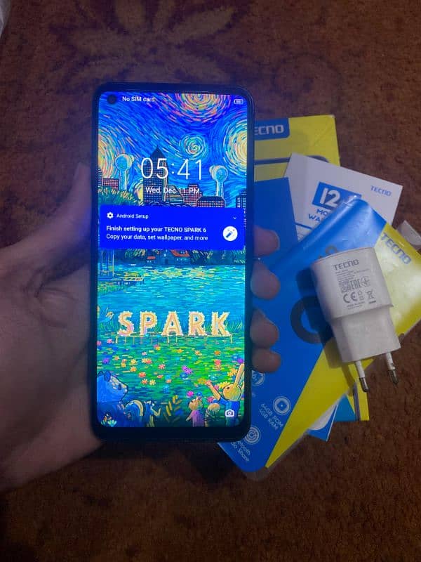 Tecno Spark 6 4/64 WITH ORIGINAL BOX CHARGER 4