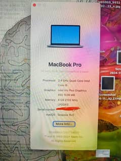 MacBook Pro 2019 touchbar silver 8Gb Ram 512GB