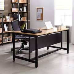 Office Study Table Desktop With Book Shelf