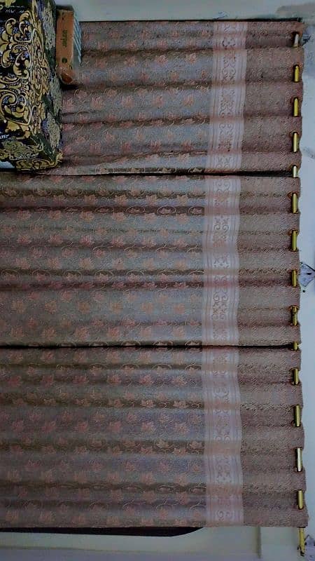 peach & light brown curtains 1