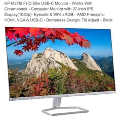 27” HP Monitor/Screen USB C