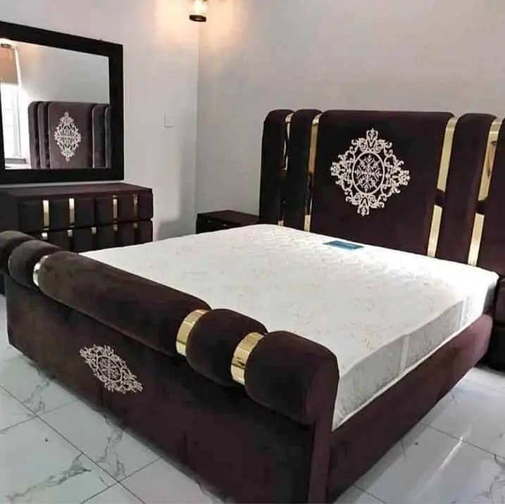 turkish style/bedset/furniture/side table/double bed/factory rate 8