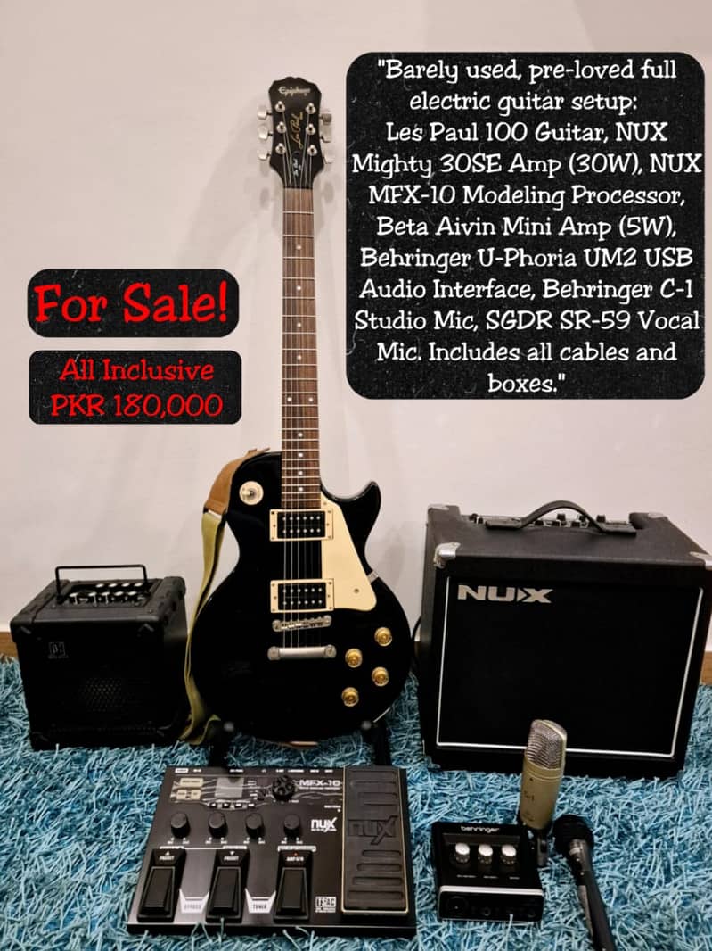 Les Paul 100 Electrical Guitar, NUX MFX10 Processor & Other Gear 0