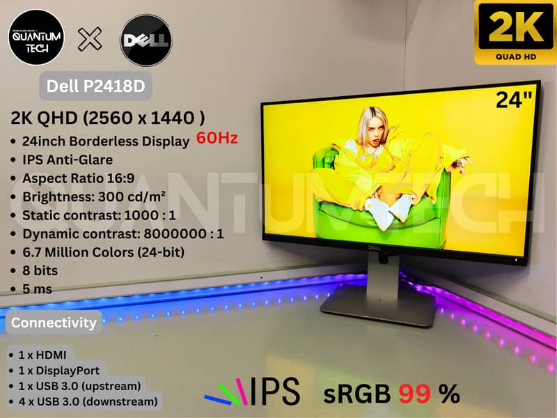 Dell 24inch IPS 2K Bezel-less Monitor 1