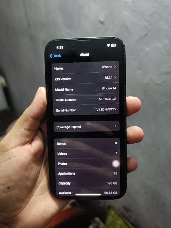 I phone 14 128gb 10by9.5 condition 7