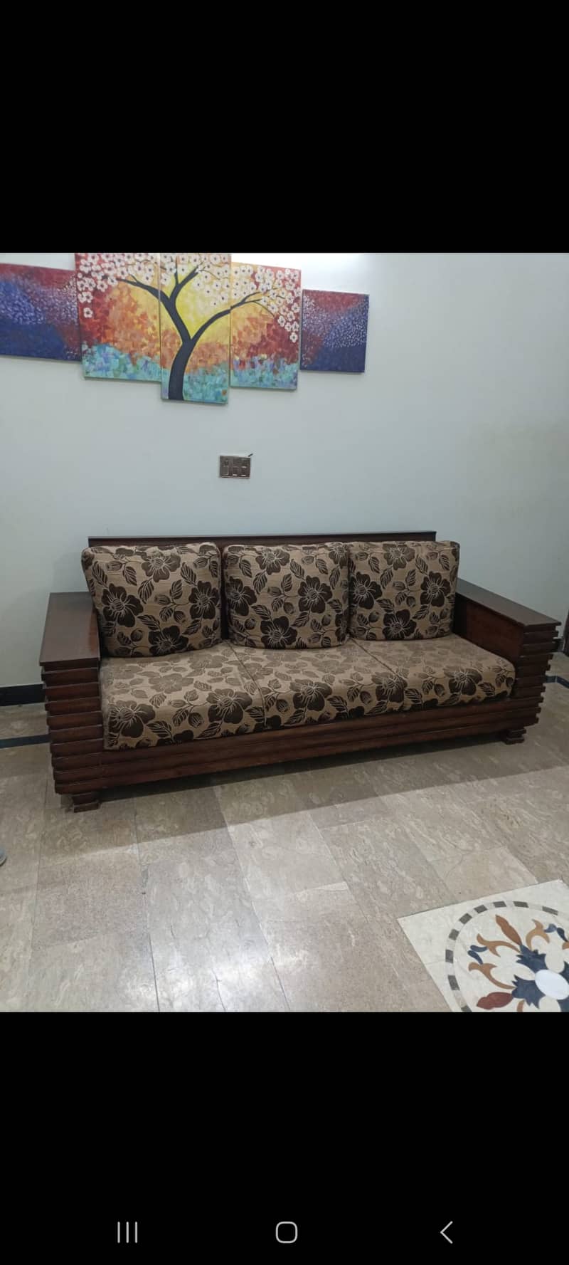 Wooden Stylish Sofa Set Brown Color 0