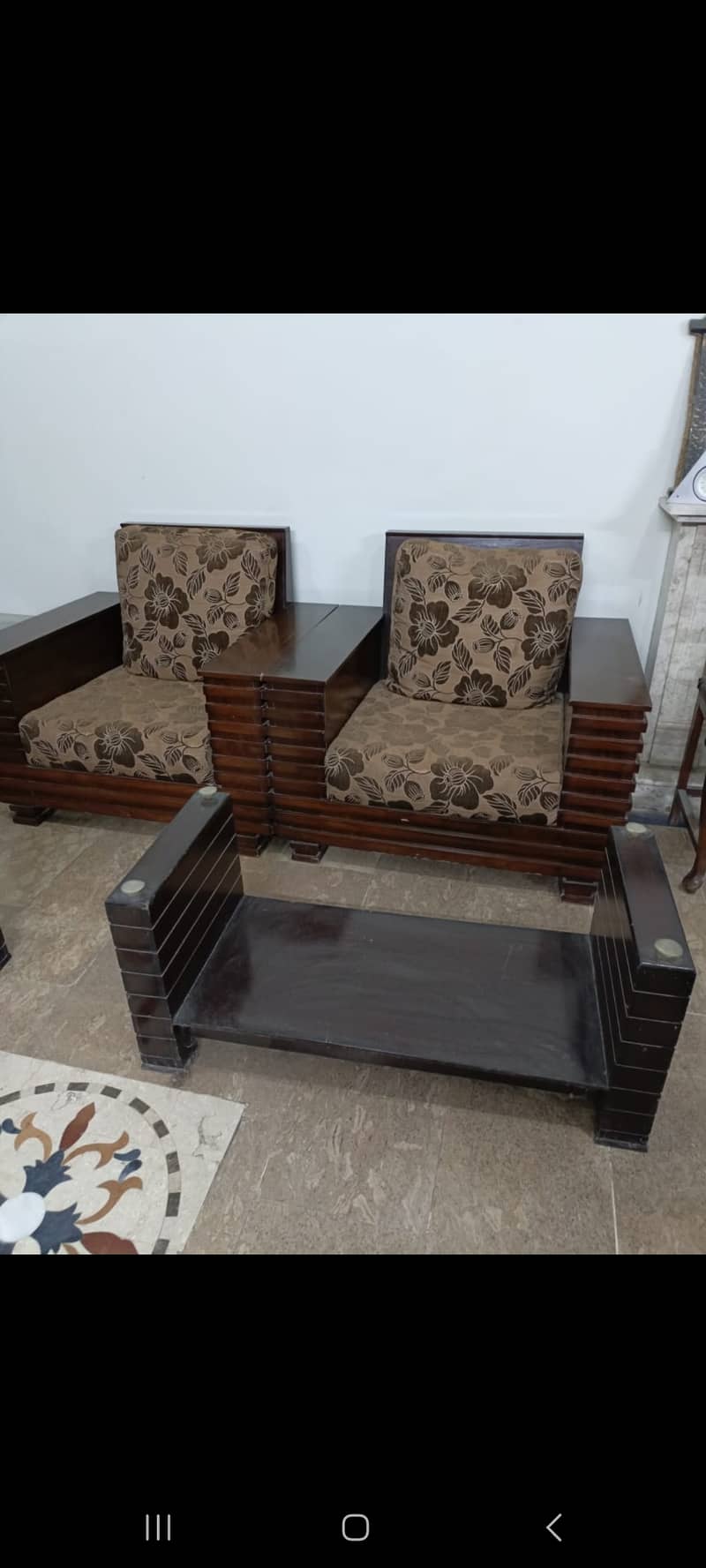 Wooden Stylish Sofa Set Brown Color 2