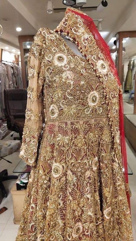 Barat Designer Bridal Dress Full Have Hand Work Long Tail Lehnga 9