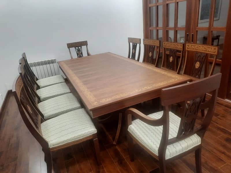 Beautiful Solid Wood In Lay Dining Table and Chair 1