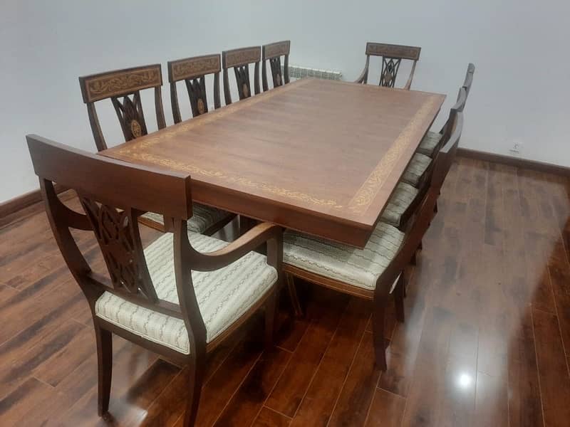 Beautiful Solid Wood In Lay Dining Table and Chair 3