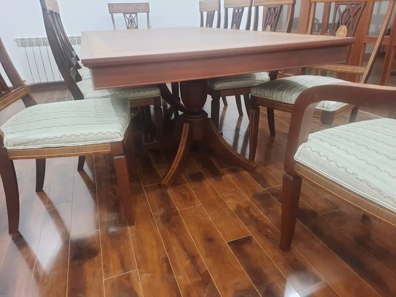 Beautiful Solid Wood In Lay Dining Table and Chair 4