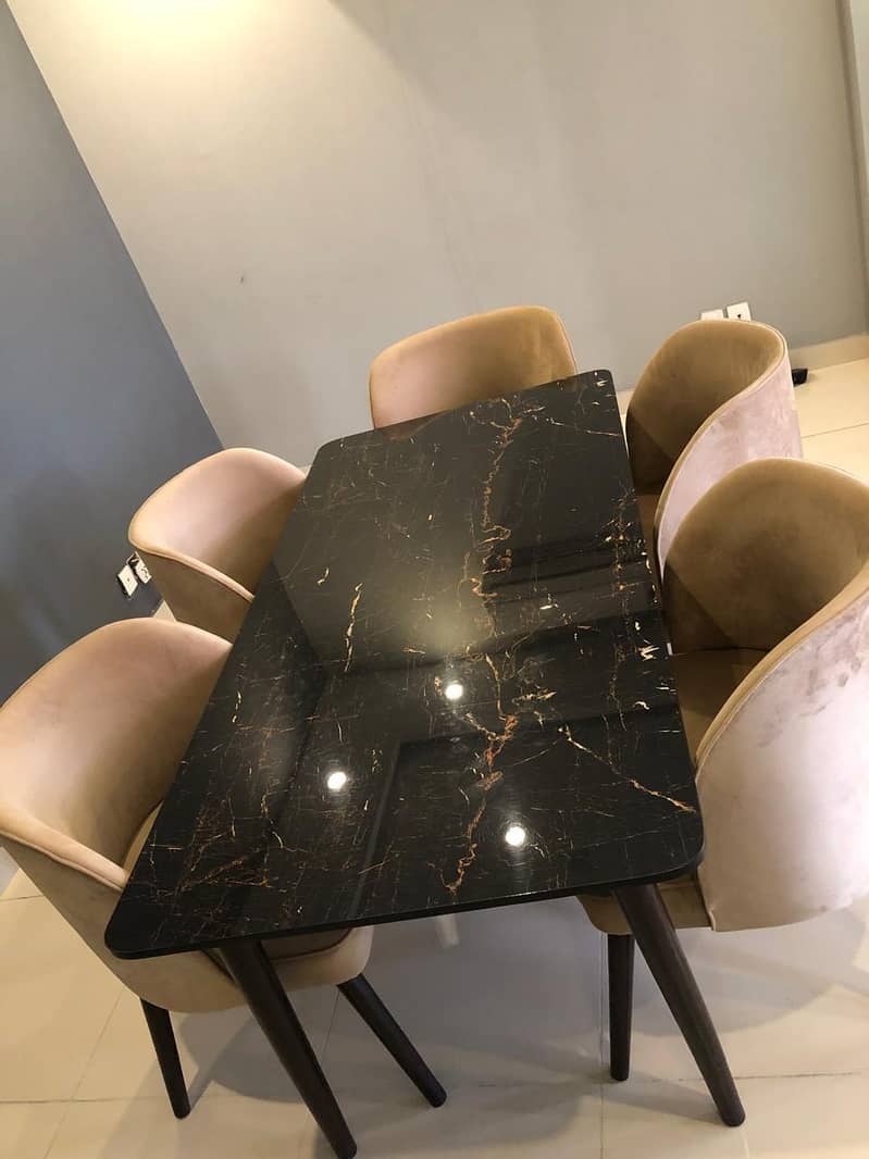 Dining Table /5 Chair Dining Table /Luxury Dining Marble Top/Dining 1