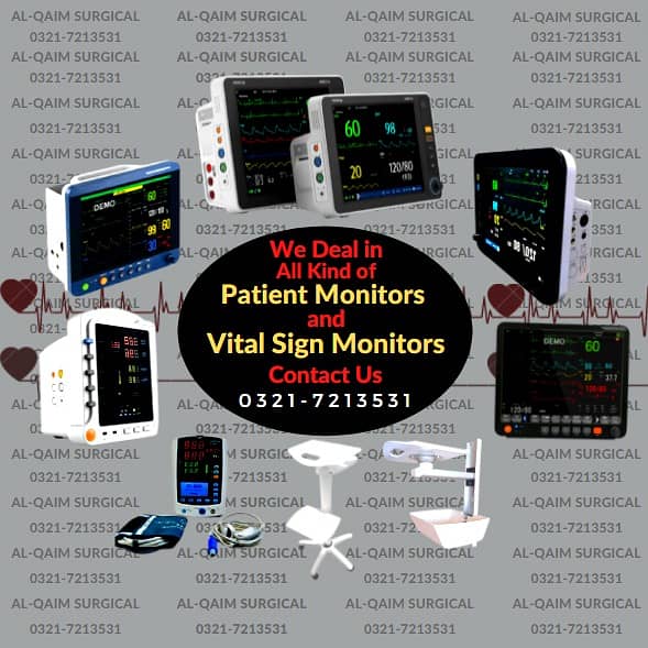 Patient Cardiac Monitor Vital Sign Monitor, BP Apparatus, SPO2, ECG. 0