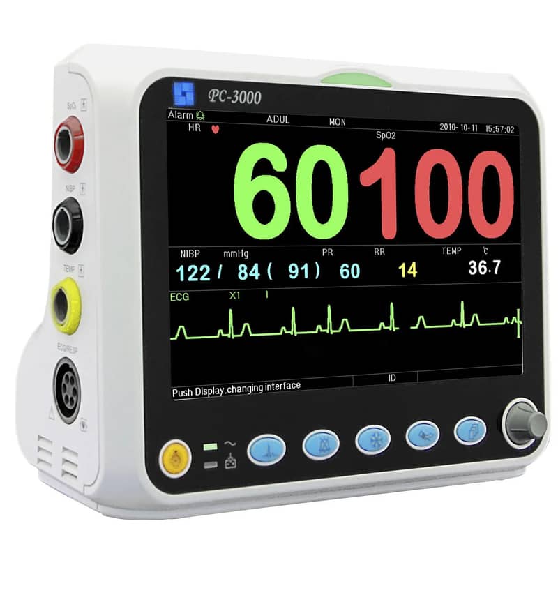 Patient Cardiac Monitor Vital Sign Monitor, BP Apparatus, SPO2, ECG. 2