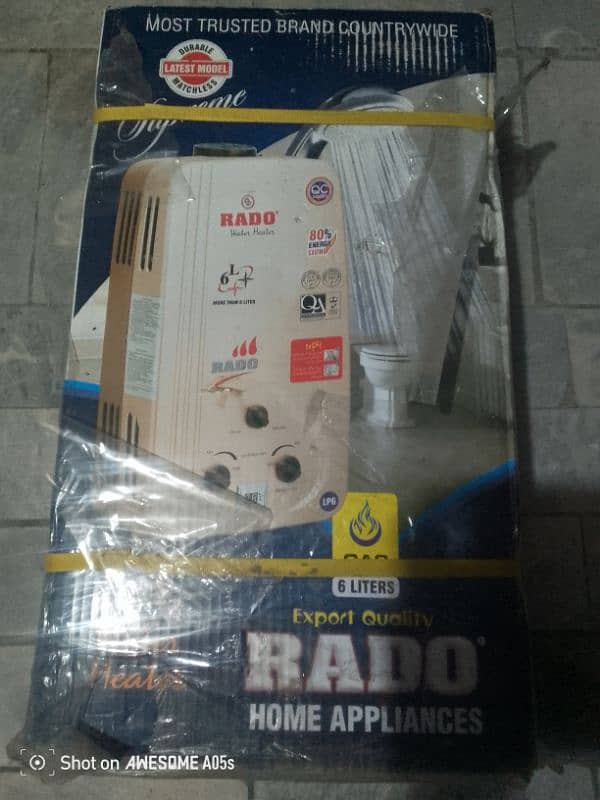 RADO gas Geyser 6 Litres. 0