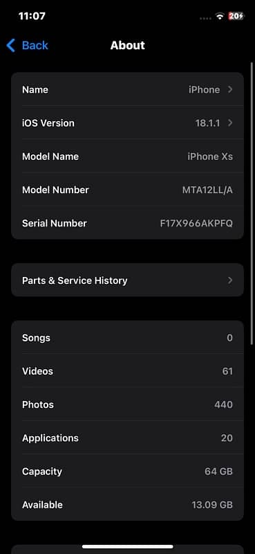 iphone XS non pta Jv battery change karwani para gi baqi ok ha 8.5/10 7