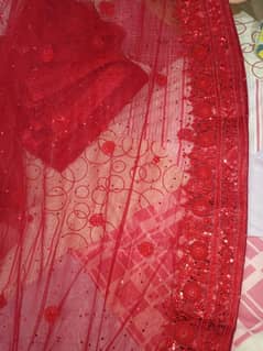 red beautiful bridal dress unstitched