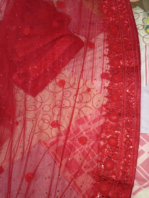 red beautiful bridal dress unstitched 0