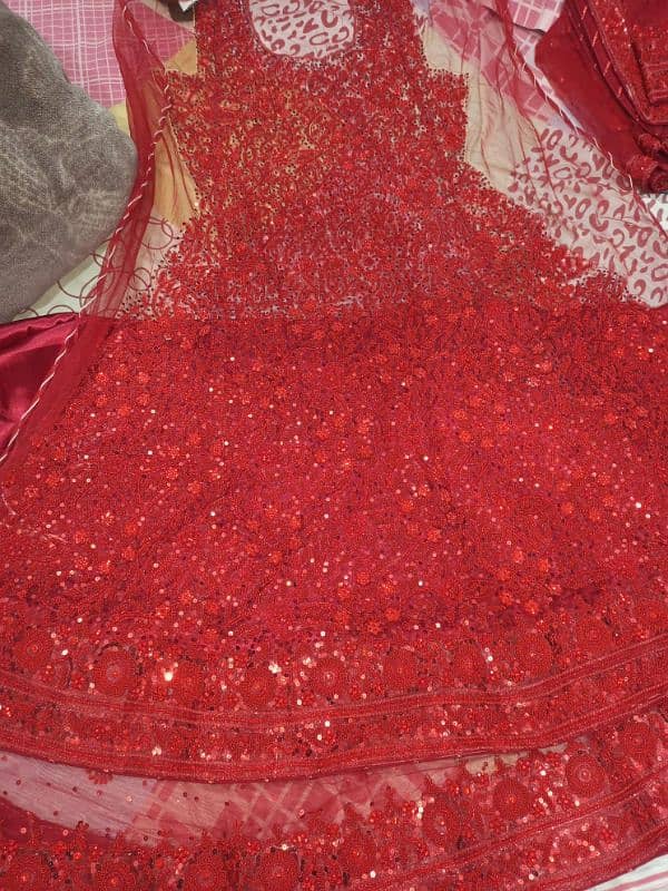 red beautiful bridal dress unstitched 1