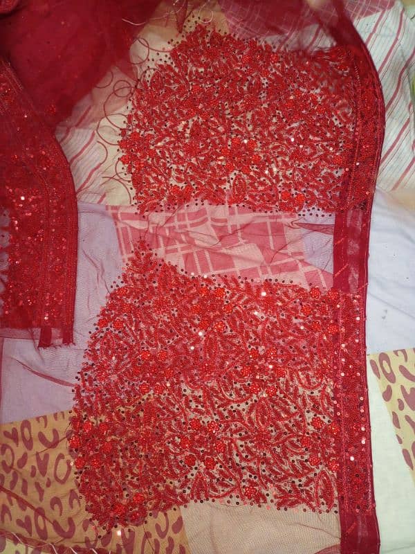 red beautiful bridal dress unstitched 3