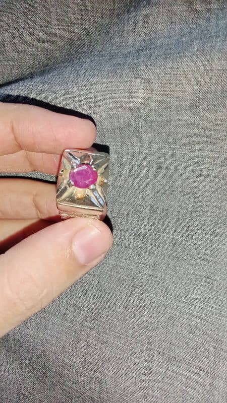 Afghanistan ruby silver ring 0