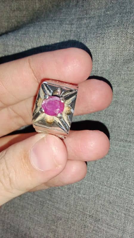 Afghanistan ruby silver ring 3